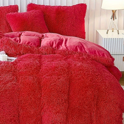 Plüsch-Bettwäsche-Set 3-teilig Multicolor – Kuschelig weiche Bettwäsche für Schlafzimmer