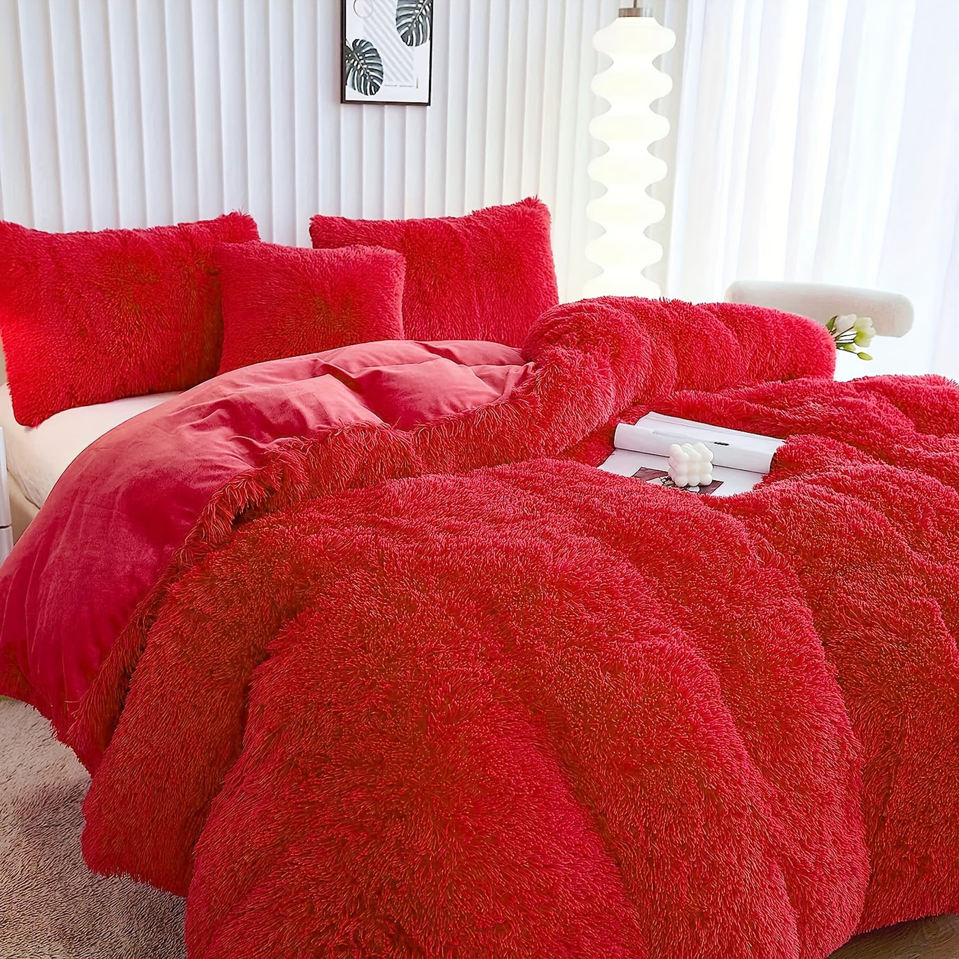 Plüsch-Bettwäsche-Set 3-teilig Multicolor – Kuschelig weiche Bettwäsche für Schlafzimmer