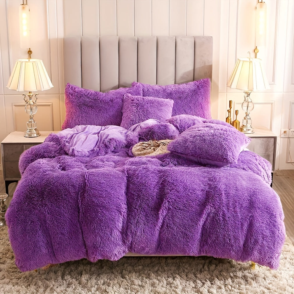 Plüsch-Bettwäsche-Set 3-teilig Multicolor – Kuschelig weiche Bettwäsche für Schlafzimmer