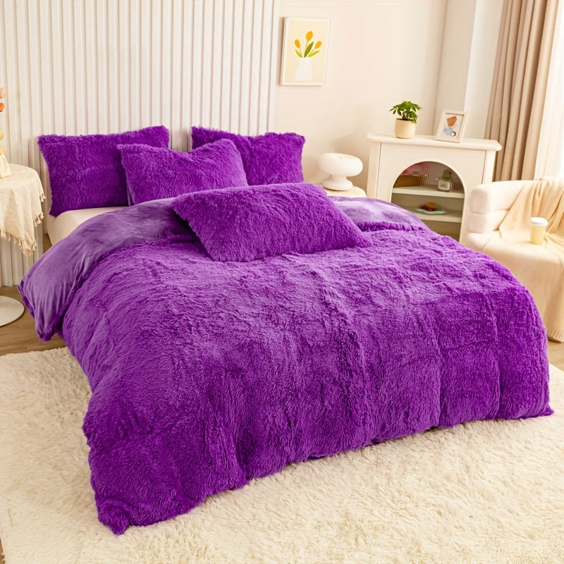Plüsch-Bettwäsche-Set 3-teilig Multicolor – Kuschelig weiche Bettwäsche für Schlafzimmer