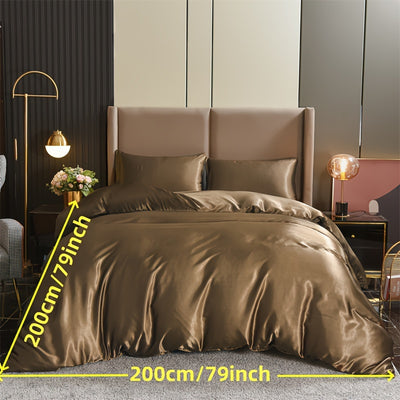 3-teiliges Satin-Bettwäsche-Set - Luxuriöse Bettbezüge mit seidig-weicher Textur -  Allround Solutions B&B