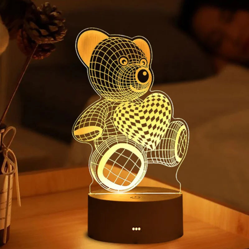 3D LED Nachtlampe Acryl – USB Lampe für Weihnachten & Schlafzimmer -  Allround Solutions B&B