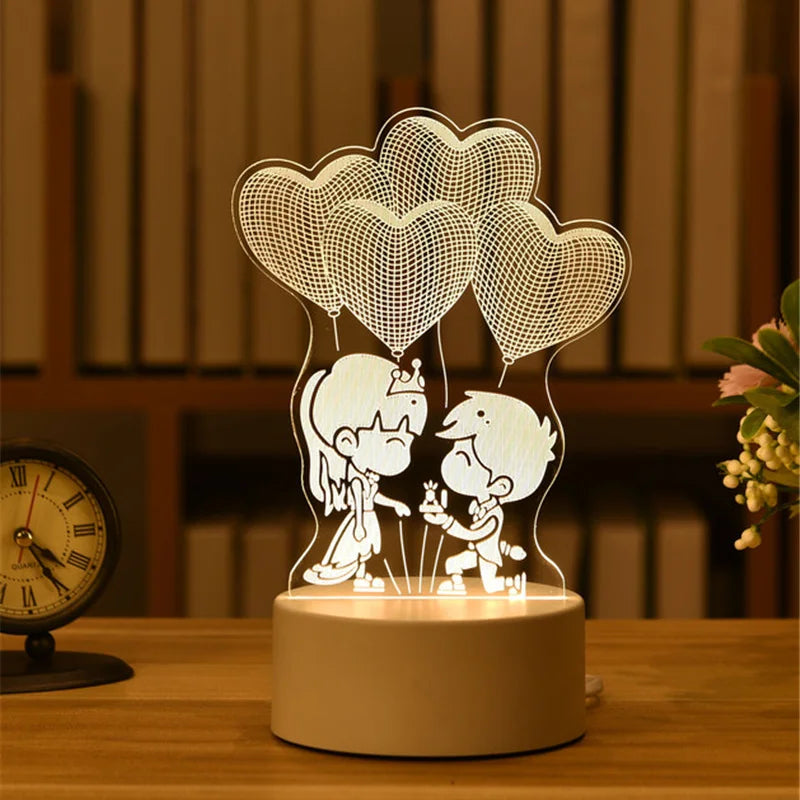 3D LED Nachtlampe Acryl – USB Lampe für Weihnachten & Schlafzimmer -  Allround Solutions B&B