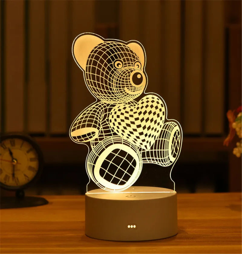 3D LED Nachtlampe Acryl – USB Lampe für Weihnachten & Schlafzimmer -  Allround Solutions B&B
