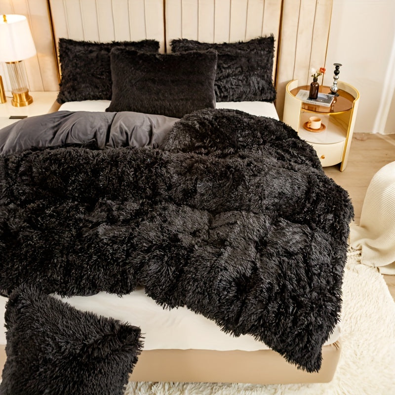 Plüsch-Bettwäsche-Set 3-teilig Multicolor – Kuschelig weiche Bettwäsche für Schlafzimmer