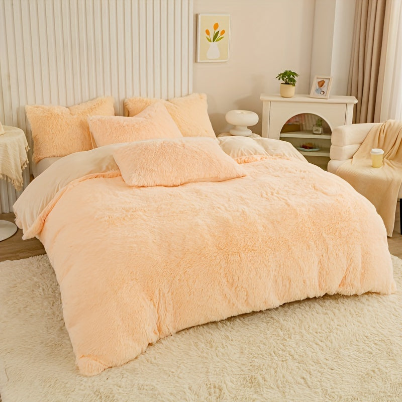 Plüsch-Bettwäsche-Set 3-teilig Multicolor – Kuschelig weiche Bettwäsche für Schlafzimmer