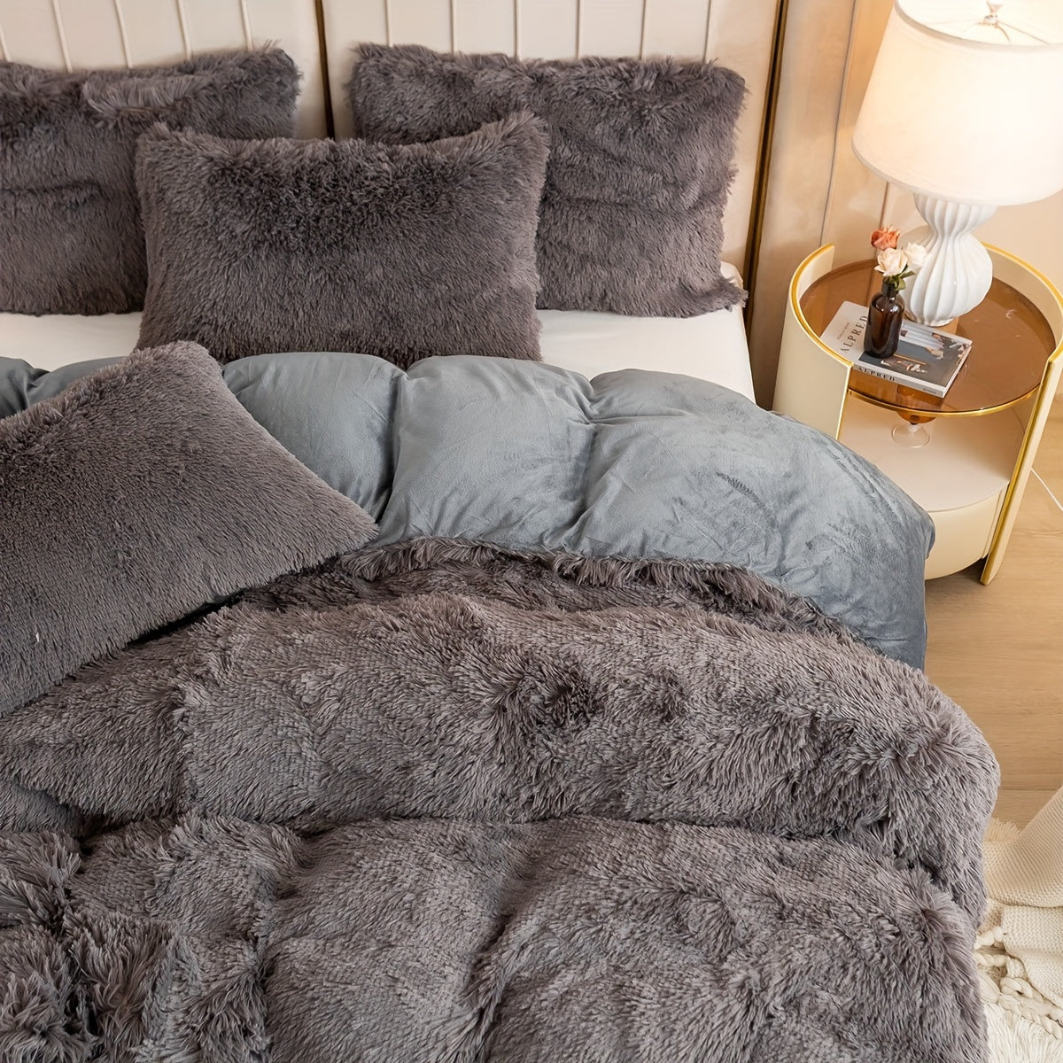 Plüsch-Bettwäsche-Set 3-teilig Multicolor – Kuschelig weiche Bettwäsche für Schlafzimmer