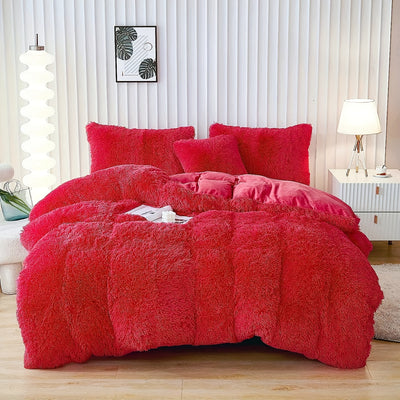 Plüsch-Bettwäsche-Set 3-teilig Multicolor – Kuschelig weiche Bettwäsche für Schlafzimmer