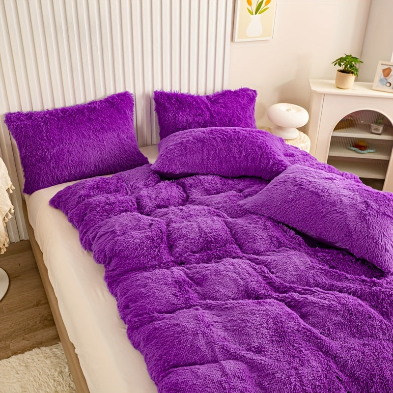Plüsch-Bettwäsche-Set 3-teilig Multicolor – Kuschelig weiche Bettwäsche für Schlafzimmer