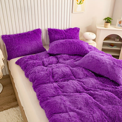 Plüsch-Bettwäsche-Set 3-teilig Multicolor – Kuschelig weiche Bettwäsche für Schlafzimmer