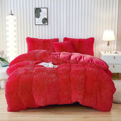 Plüsch-Bettwäsche-Set 3-teilig Multicolor – Kuschelig weiche Bettwäsche für Schlafzimmer