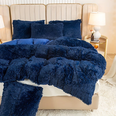 Plüsch-Bettwäsche-Set 3-teilig Multicolor – Kuschelig weiche Bettwäsche für Schlafzimmer