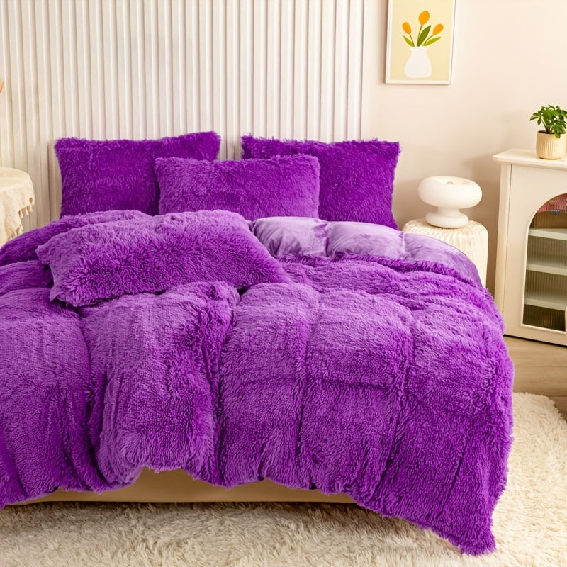 Plüsch-Bettwäsche-Set 3-teilig Multicolor – Kuschelig weiche Bettwäsche für Schlafzimmer