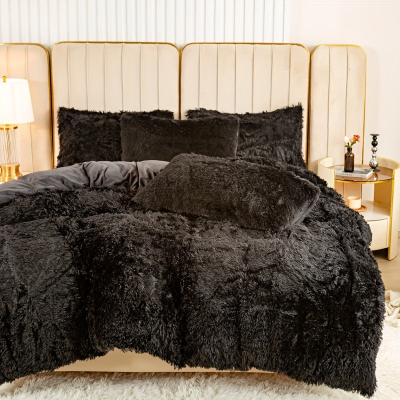 Plüsch-Bettwäsche-Set 3-teilig Multicolor – Kuschelig weiche Bettwäsche für Schlafzimmer