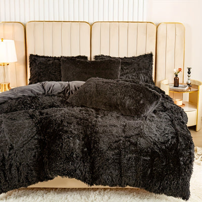 Plüsch-Bettwäsche-Set 3-teilig Multicolor – Kuschelig weiche Bettwäsche für Schlafzimmer