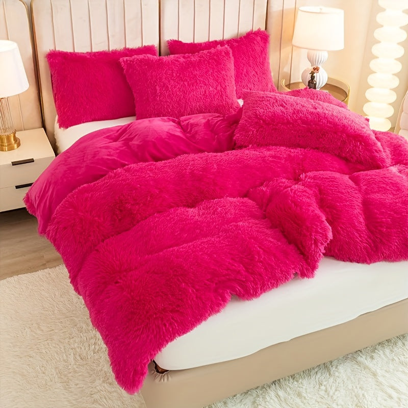 Plüsch-Bettwäsche-Set 3-teilig Multicolor – Kuschelig weiche Bettwäsche für Schlafzimmer