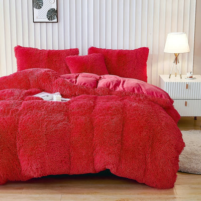 Plüsch-Bettwäsche-Set 3-teilig Multicolor – Kuschelig weiche Bettwäsche für Schlafzimmer