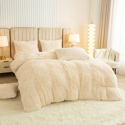 Plüsch-Bettwäsche-Set 3-teilig Multicolor – Kuschelig weiche Bettwäsche für Schlafzimmer