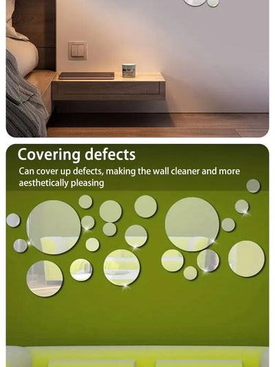 Acryl Spiegel Wandaufkleber 3D – 26 Stück Rund für Schlafzimmer & Bad -  Allround Solutions B&B