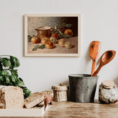 Antike Vintage Frucht Zitrone Granatapfel Birne Stillleben Poster drucken Leinwand Malerei Wandbilder für Küche Zimmer Wohnkultur -  Allround Solutions B&B