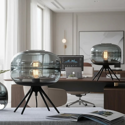 Italienische Glas-Tischlampe LED – Luxus Ecklampe für Schlafzimmer & Wohnzimmer -  Allround Solutions B&B