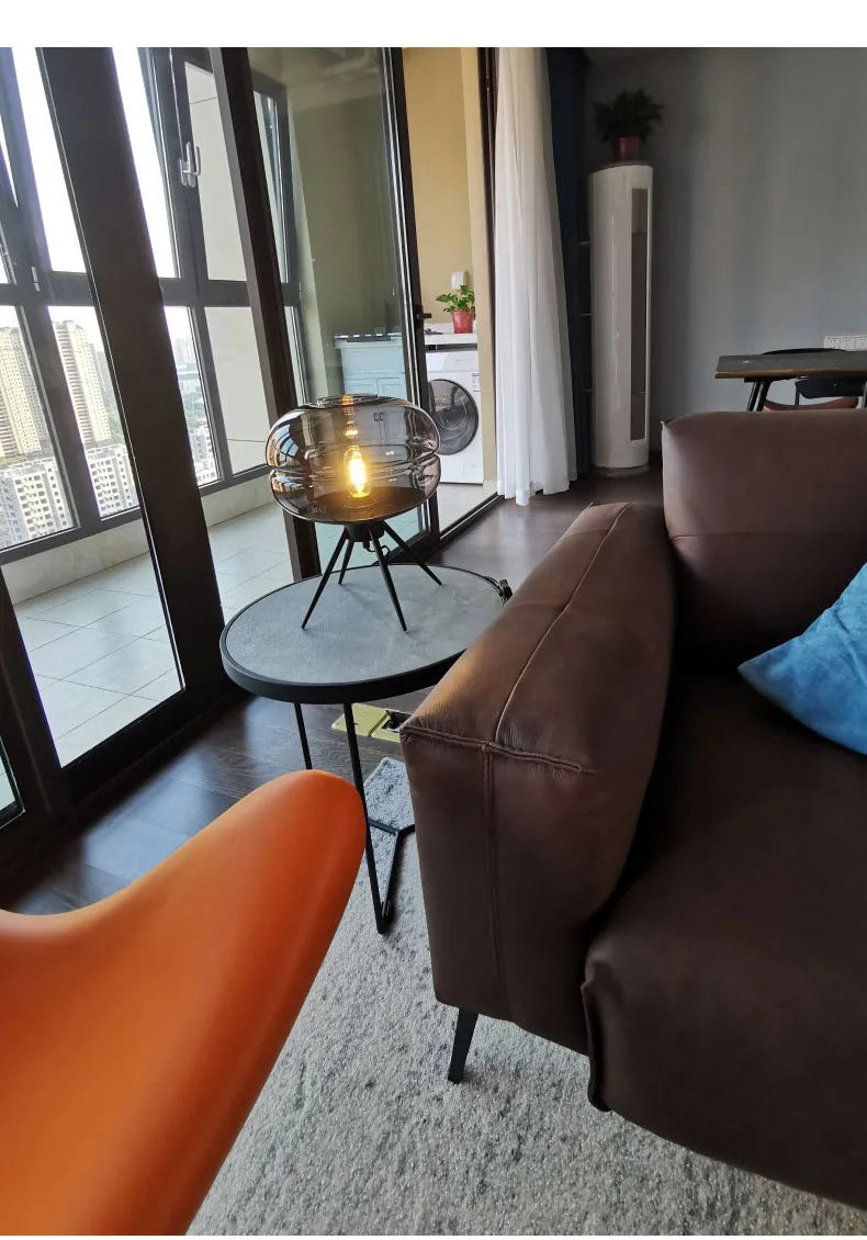 Italienische Glas-Tischlampe LED – Luxus Ecklampe für Schlafzimmer & Wohnzimmer -  Allround Solutions B&B