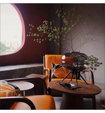 Italienische Glas-Tischlampe LED – Luxus Ecklampe für Schlafzimmer & Wohnzimmer -  Allround Solutions B&B