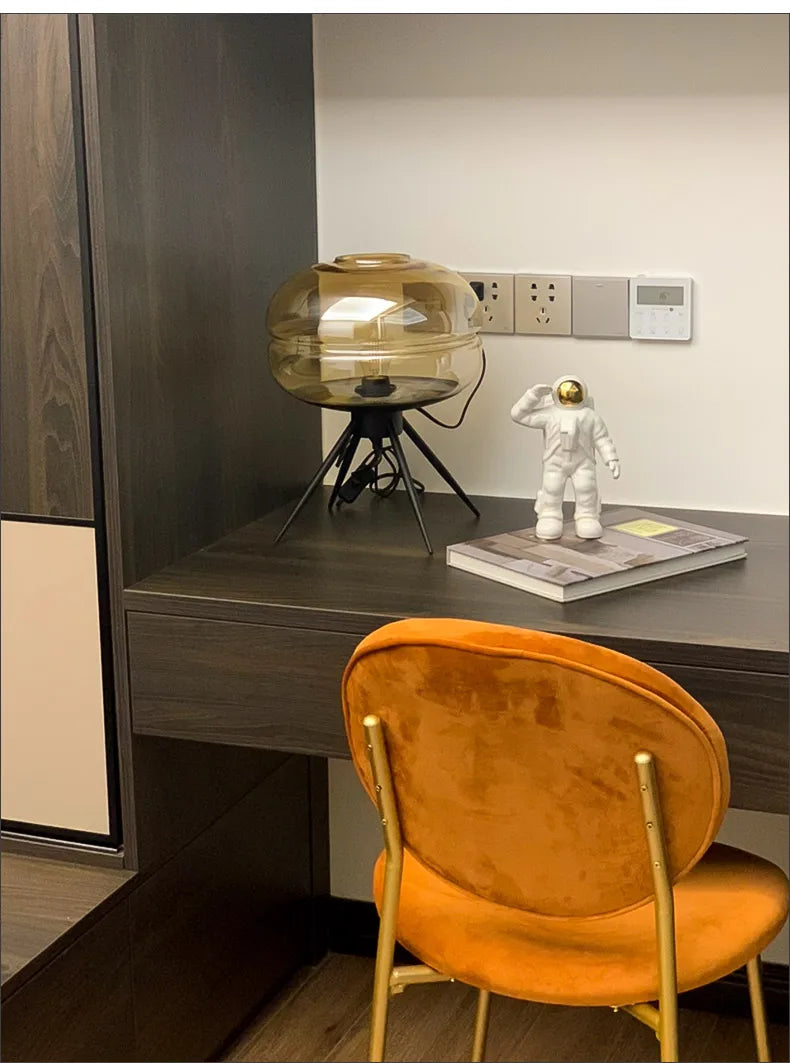 Italienische Glas-Tischlampe LED – Luxus Ecklampe für Schlafzimmer & Wohnzimmer -  Allround Solutions B&B