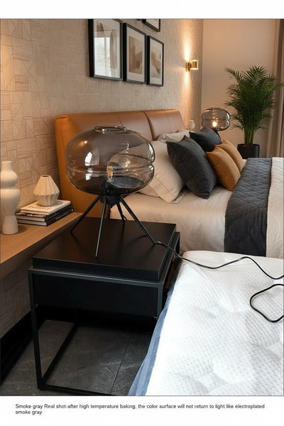 Italienische Glas-Tischlampe LED – Luxus Ecklampe für Schlafzimmer & Wohnzimmer -  Allround Solutions B&B