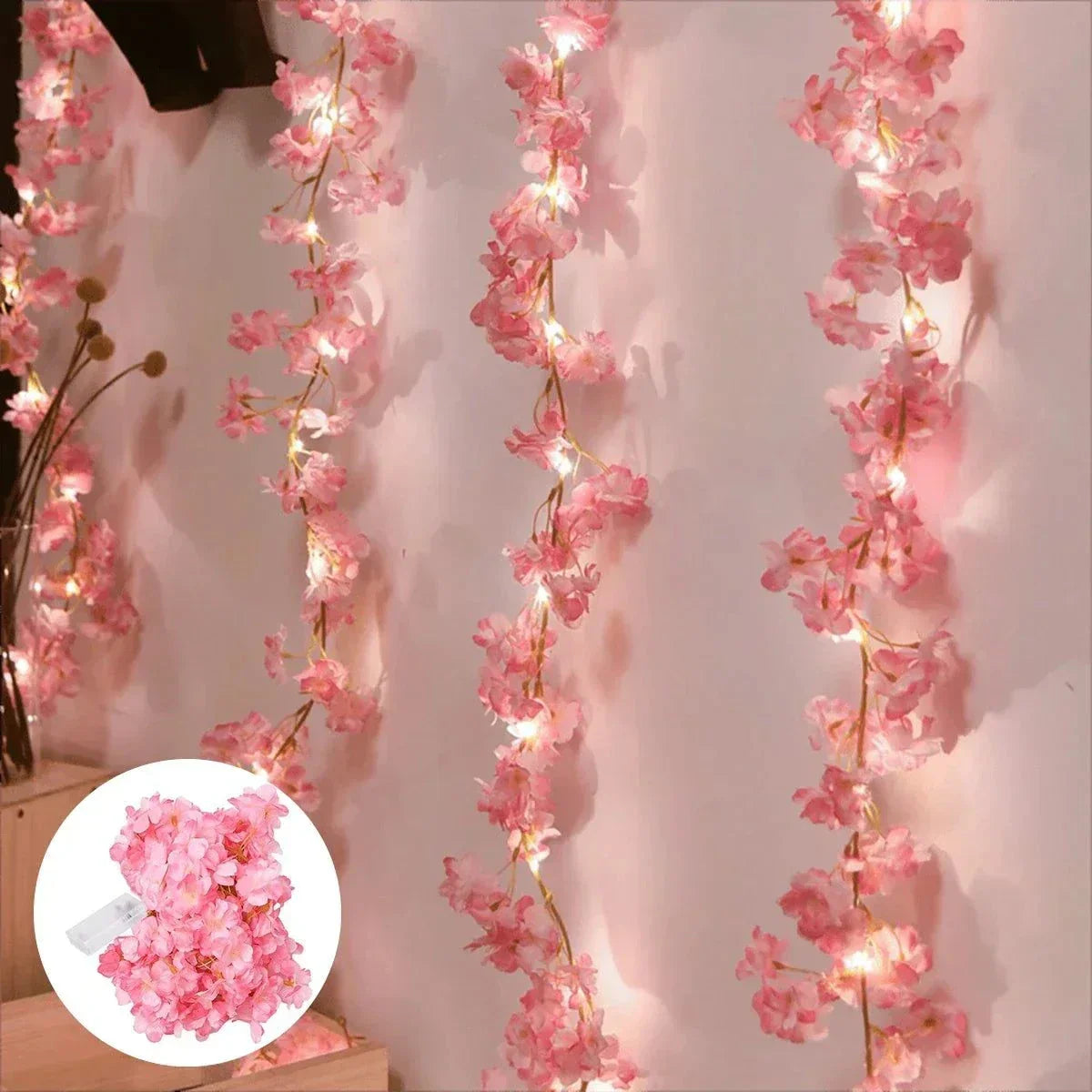 Kirschblüten-Lichterkette 2M – LED Girlande für Schlafzimmer & Hochzeit | Rosa -  Allround Solutions B&B