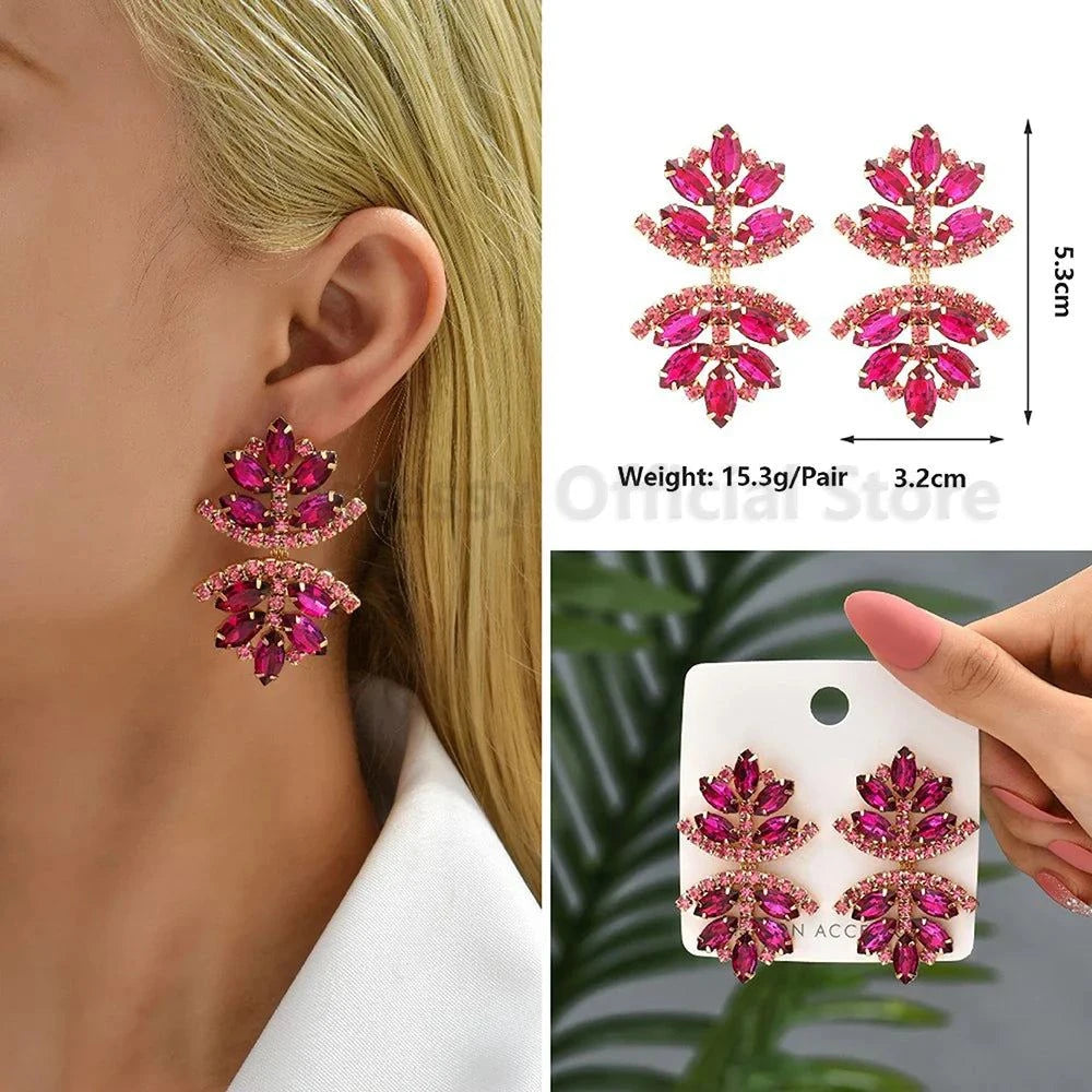 Kristall-Ohrringe Romantisch – Luxus Herz & Ahornblatt Design für Frauen -  Allround Solutions B&B