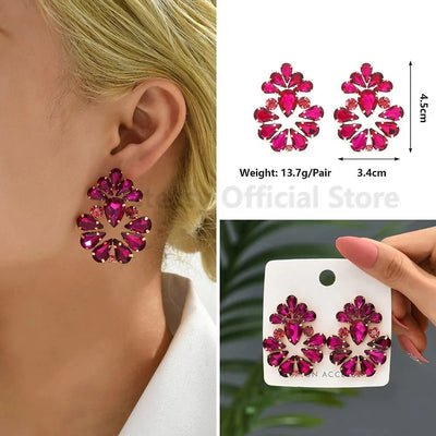 Kristall-Ohrringe Romantisch – Luxus Herz & Ahornblatt Design für Frauen -  Allround Solutions B&B