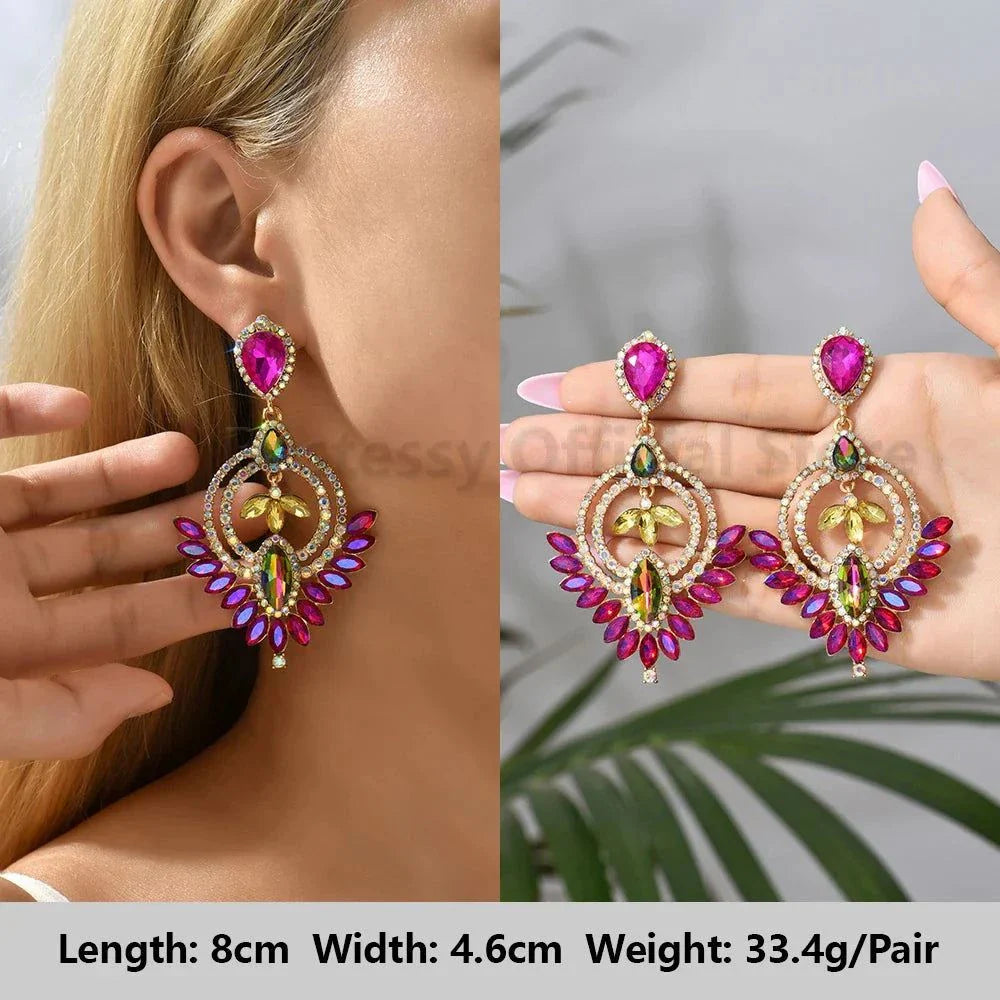 Kristall-Ohrringe Romantisch – Luxus Herz & Ahornblatt Design für Frauen -  Allround Solutions B&B