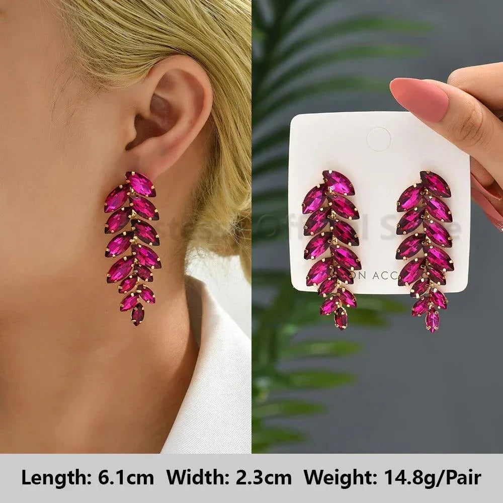 Kristall-Ohrringe Romantisch – Luxus Herz & Ahornblatt Design für Frauen -  Allround Solutions B&B