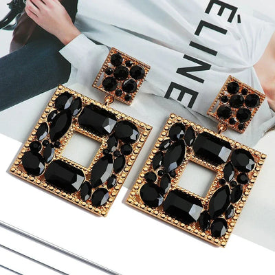 Kristall-Ohrringe Vintage Quadrat – Luxus Dinicessa Design für Frauen -  Allround Solutions B&B