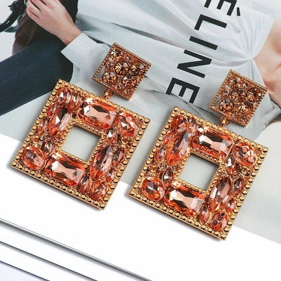 Kristall-Ohrringe Vintage Quadrat – Luxus Dinicessa Design für Frauen -  Allround Solutions B&B