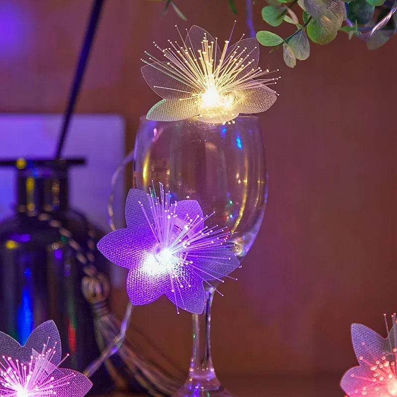 LED Glasfaser Lichterkette Batterie – Blumen Girlande für Weihnachten 2-3M -  Allround Solutions B&B