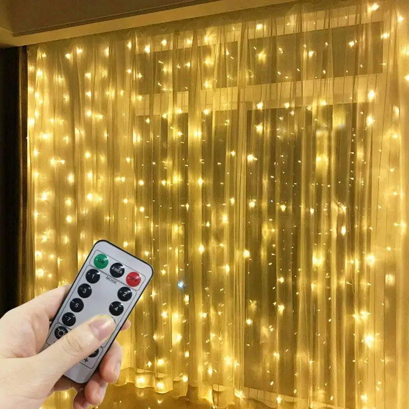 LED Vorhang Lichterkette USB – 8 Modi Fernbedienung für Weihnachten & Hochzeit -  Allround Solutions B&B