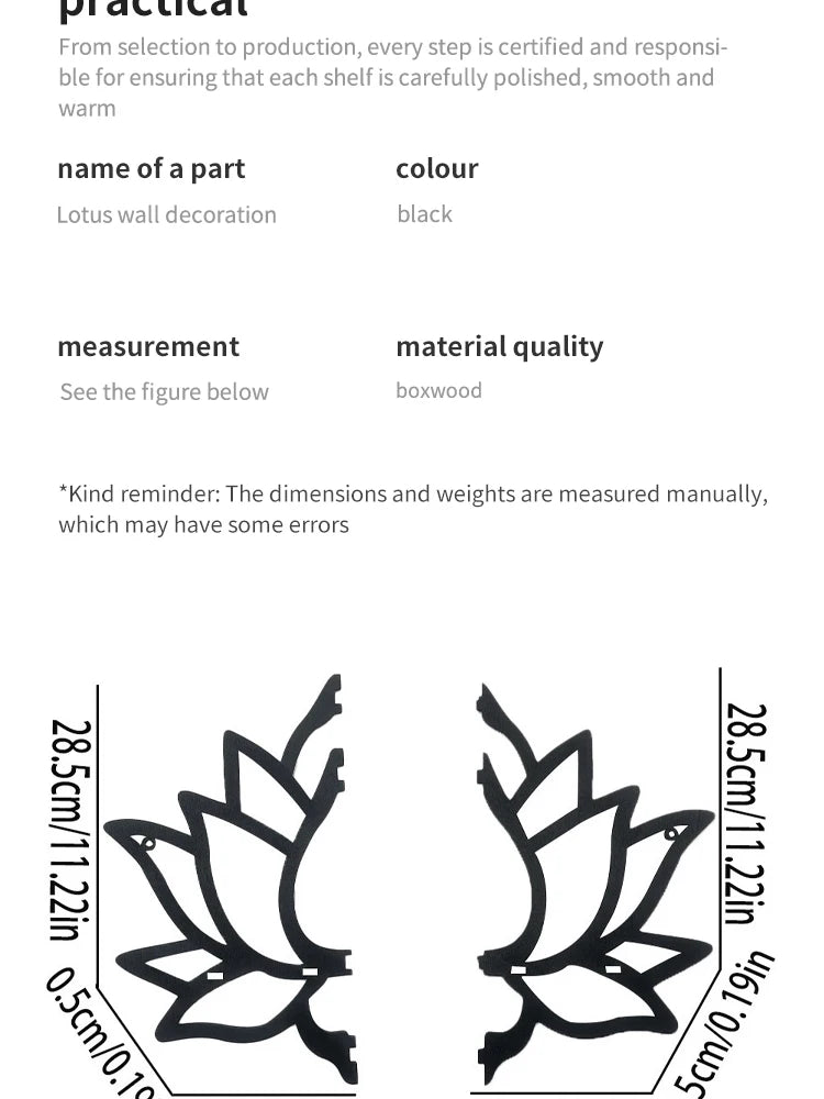 Lotus Holzregal Wandregal – Boho Dekoregal für Aromatherapie & Kristalle -  Allround Solutions B&B