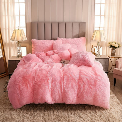 Plüsch-Bettwäsche-Set 3-teilig Multicolor – Kuschelig weiche Bettwäsche für Schlafzimmer -  Allround Solutions B&B