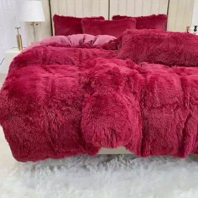 Plüsch-Bettwäsche-Set 3-teilig Multicolor – Kuschelig weiche Bettwäsche für Schlafzimmer -  Allround Solutions B&B