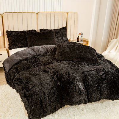 Plüsch-Bettwäsche-Set 3-teilig Multicolor – Kuschelig weiche Bettwäsche für Schlafzimmer -  Allround Solutions B&B