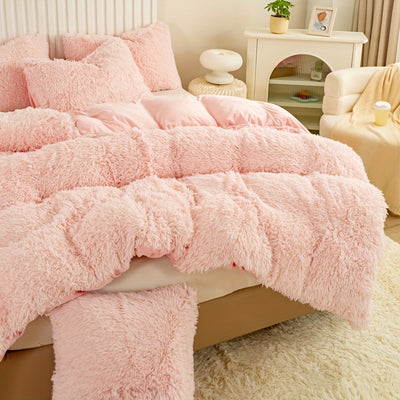 Plüsch-Bettwäsche-Set 3-teilig Multicolor – Kuschelig weiche Bettwäsche für Schlafzimmer -  Allround Solutions B&B