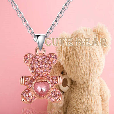 Rosa Bär-Halskette mit Herz – Cartoon Schmuck für Mädchen | Geschenkidee -  Allround Solutions B&B