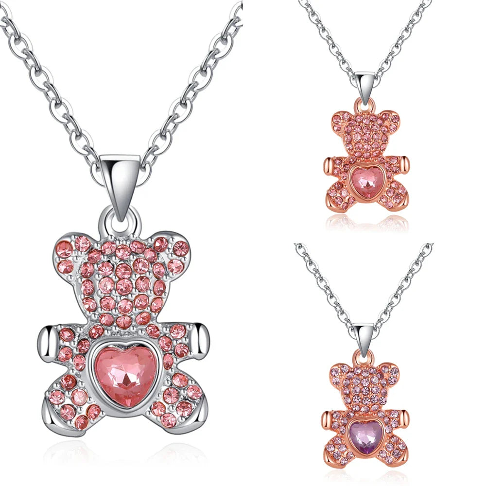 Rosa Bär-Halskette mit Herz – Cartoon Schmuck für Mädchen | Geschenkidee -  Allround Solutions B&B