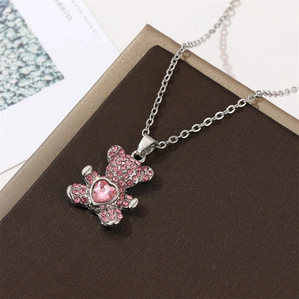Rosa Bär-Halskette mit Herz – Cartoon Schmuck für Mädchen | Geschenkidee -  Allround Solutions B&B