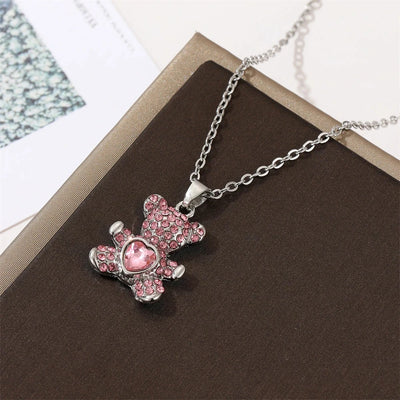 Rosa Bär-Halskette mit Herz – Cartoon Schmuck für Mädchen | Geschenkidee -  Allround Solutions B&B