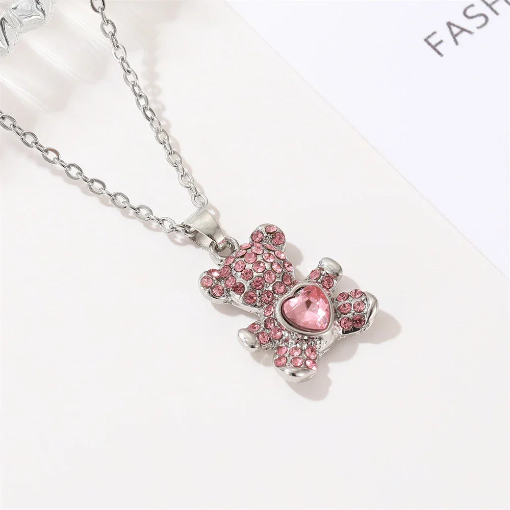 Rosa Bär-Halskette mit Herz – Cartoon Schmuck für Mädchen | Geschenkidee -  Allround Solutions B&B
