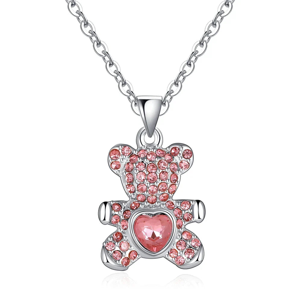 Rosa Bär-Halskette mit Herz – Cartoon Schmuck für Mädchen | Geschenkidee -  Allround Solutions B&B