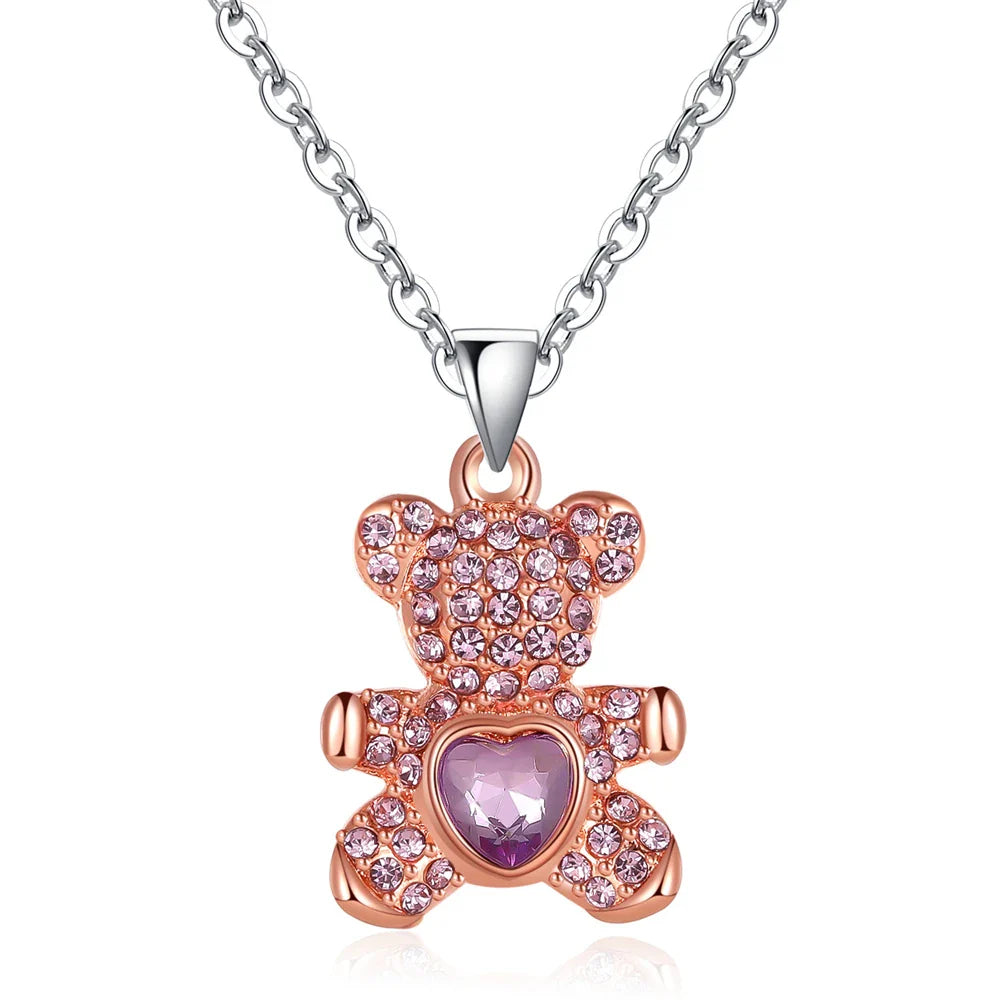 Rosa Bär-Halskette mit Herz – Cartoon Schmuck für Mädchen | Geschenkidee -  Allround Solutions B&B